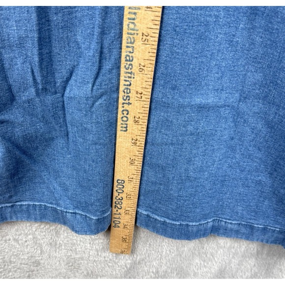 J. Jill Denim Dress Womens 16 Blue Jean V-Neck Cotton Stretch Pockets 3/4 Sleeve - Picture 8 of 11